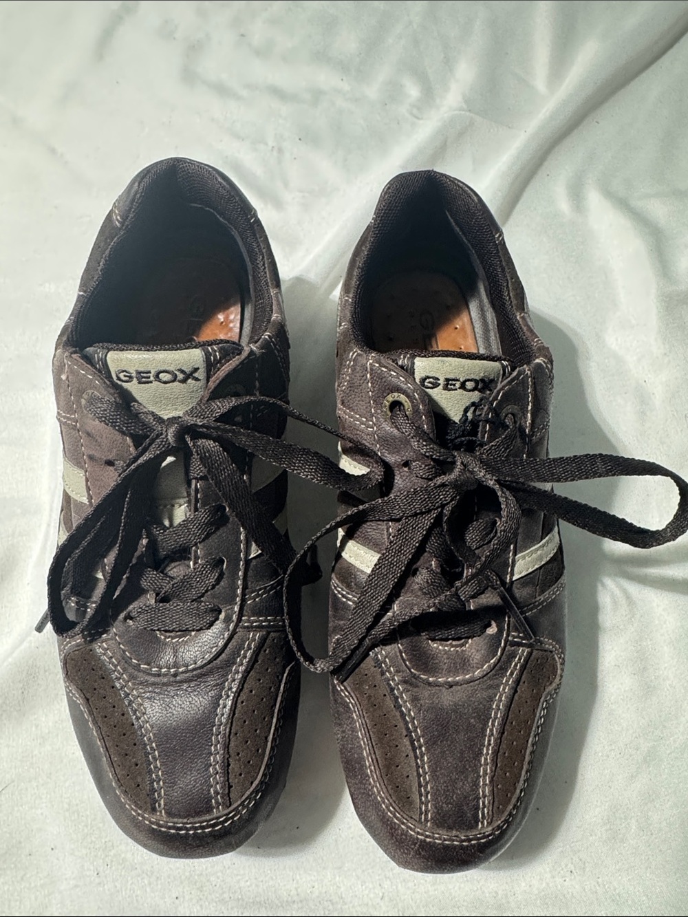 Geox Brown Leather Walking Shoes Women’s 5 EU 35 Breathable Comfort Casual